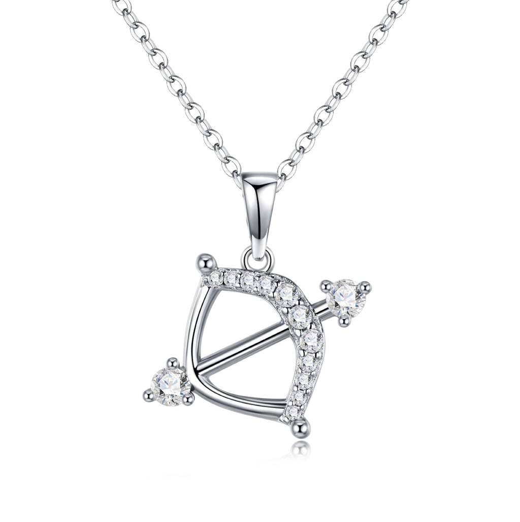 Archer Moissanite Archer Pendant Necklace in Sterling Silver