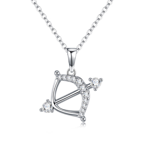 Archer Moissanite Archer Pendant Necklace in Sterling Silver