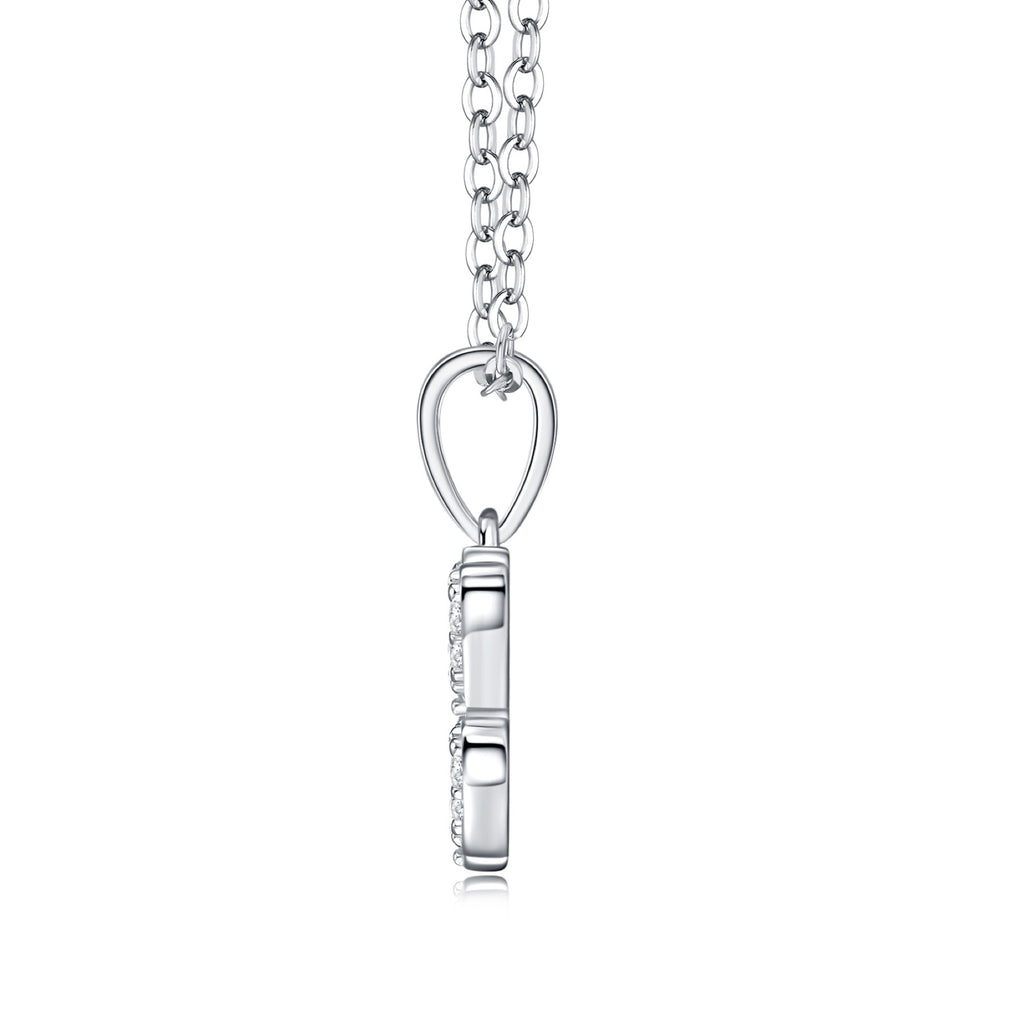 Aquarius Moissanite Zodiac Pendant Necklace in Sterling Silver