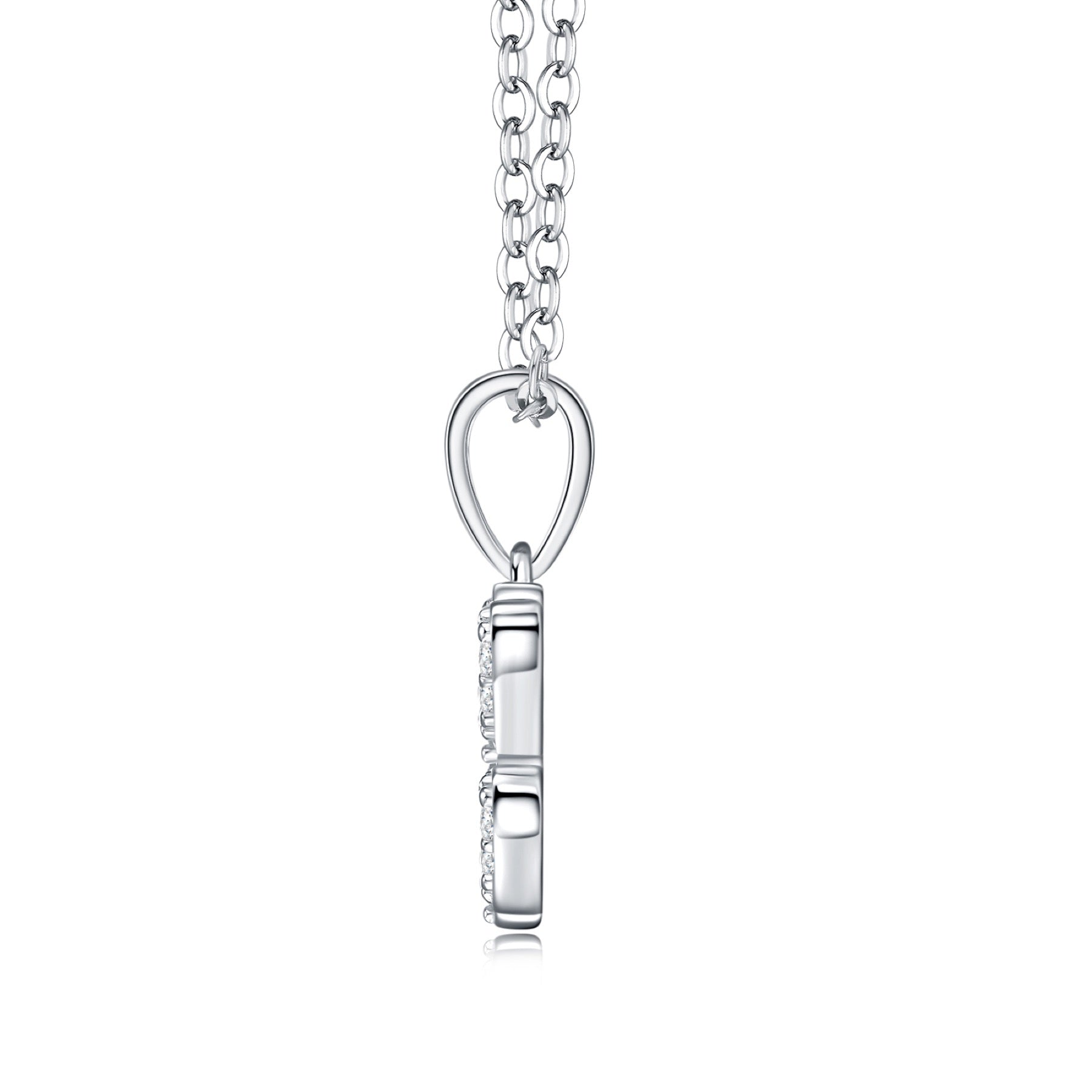 Aquarius Moissanite Zodiac Pendant Necklace in Sterling Silver