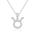 Taurus Moissanite Zodiac Pendant Necklace in Sterling Silver
