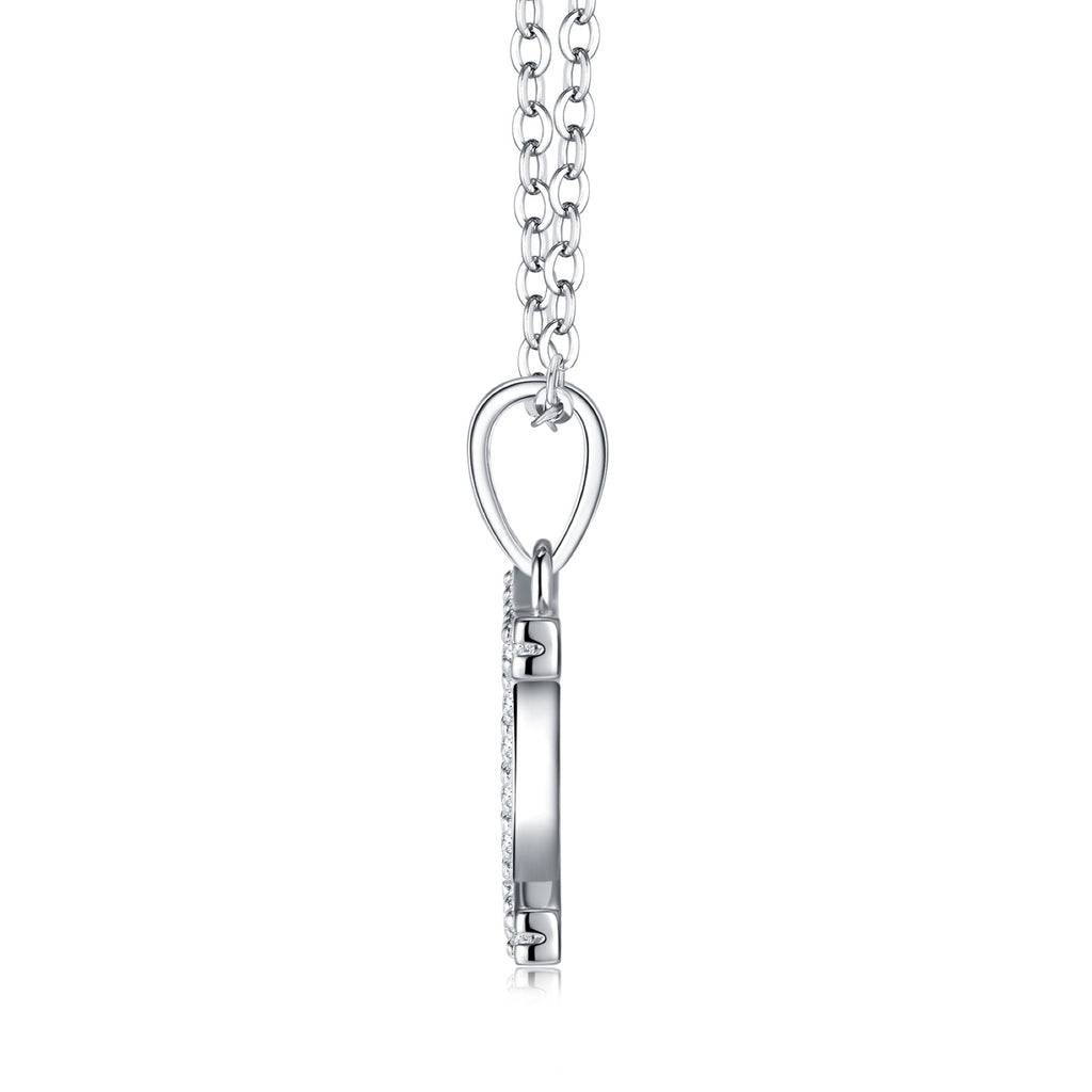 Gemini Moissanite Zodiac Pendant Necklace in Sterling Silver