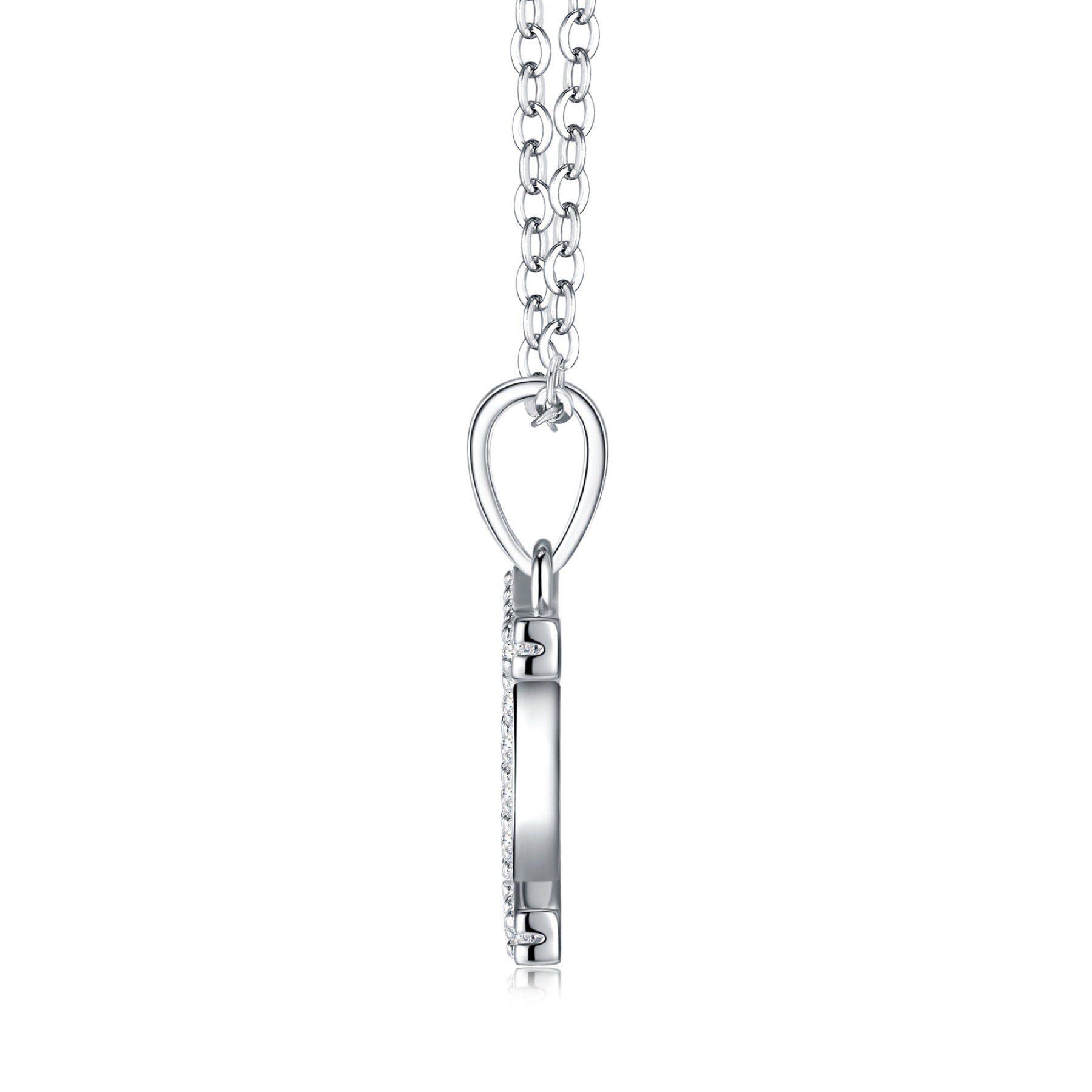 Gemini Moissanite Zodiac Pendant Necklace in Sterling Silver