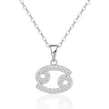Cancer Moissanite Zodiac Pendant Necklace in Sterling Silver