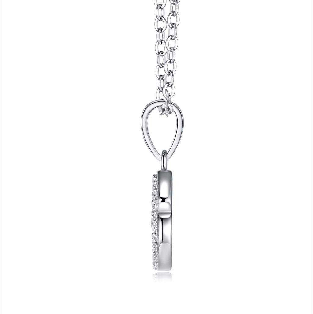 Cancer Moissanite Zodiac Pendant Necklace in Sterling Silver