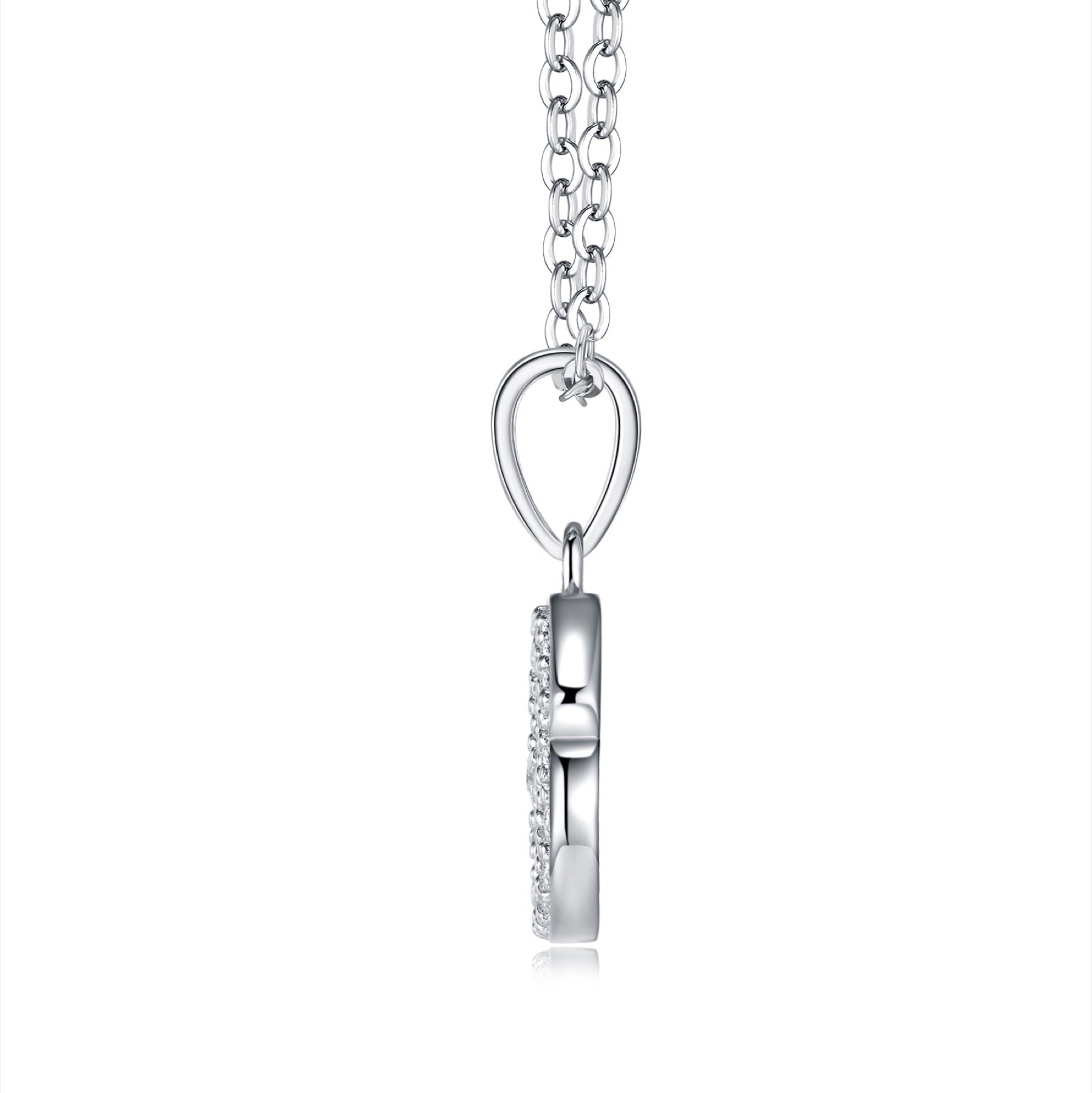 Cancer Moissanite Zodiac Pendant Necklace in Sterling Silver