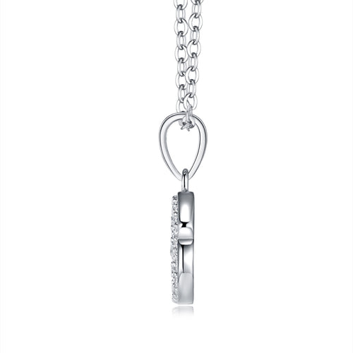 Cancer Moissanite Zodiac Pendant Necklace in Sterling Silver