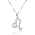 Leo Moissanite Zodiac Pendant Necklace in Sterling Silver