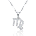 Virgo Moissanite Zodiac Pendant Necklace in Sterling Silver