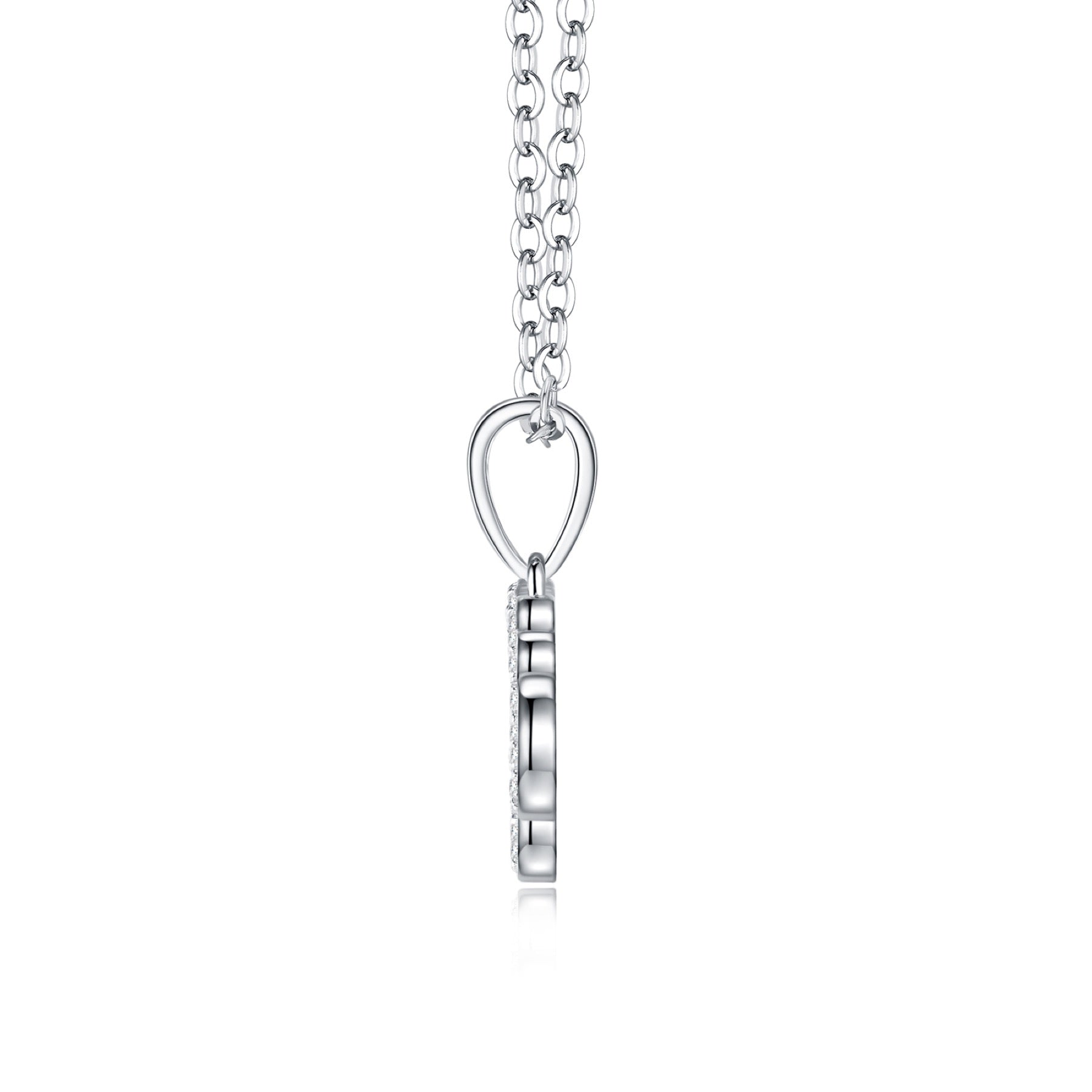 Libra Moissanite Zodiac Pendant Necklace in Sterling Silver