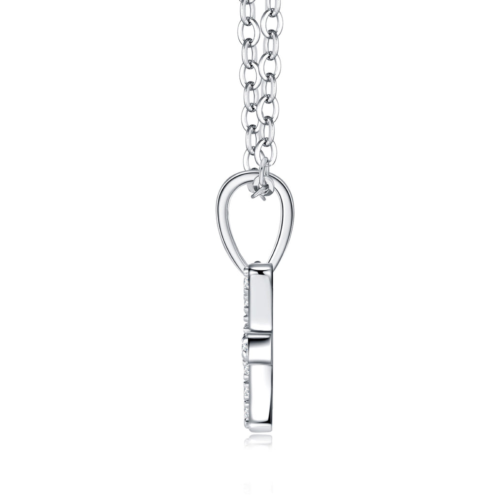 Pisces Moissanite Zodiac Pendant Necklace in Sterling Silver