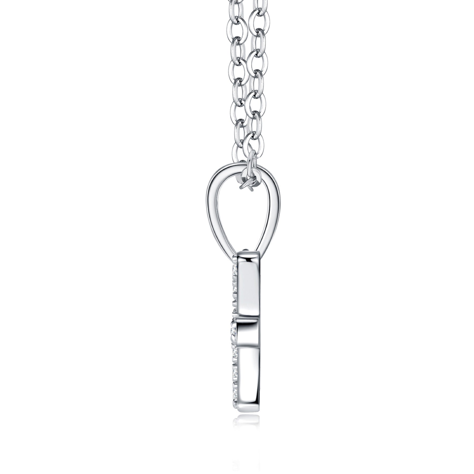 Pisces Moissanite Zodiac Pendant Necklace in Sterling Silver