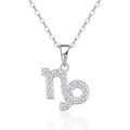 Capricorn Moissanite Zodiac Pendant Necklace in Sterling Silver