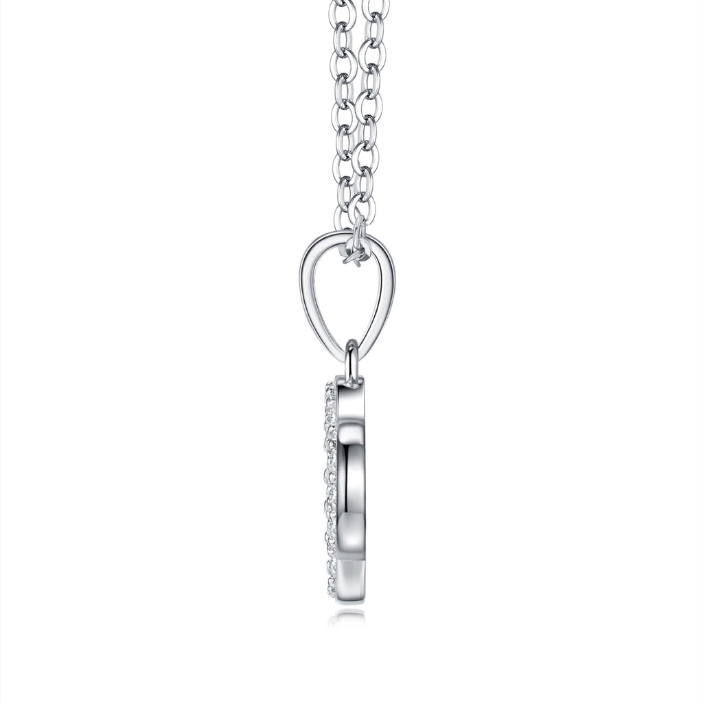 Capricorn Moissanite Zodiac Pendant Necklace in Sterling Silver