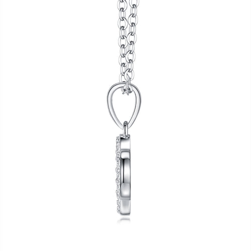 Capricorn Moissanite Zodiac Pendant Necklace in Sterling Silver