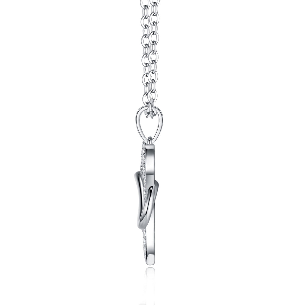 Infinity Moissanite Infinity Heart Necklace in Sterling Silver