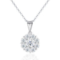 Fleur 1 Carat Moissanite Flower Pendant Necklace in Sterling Silver