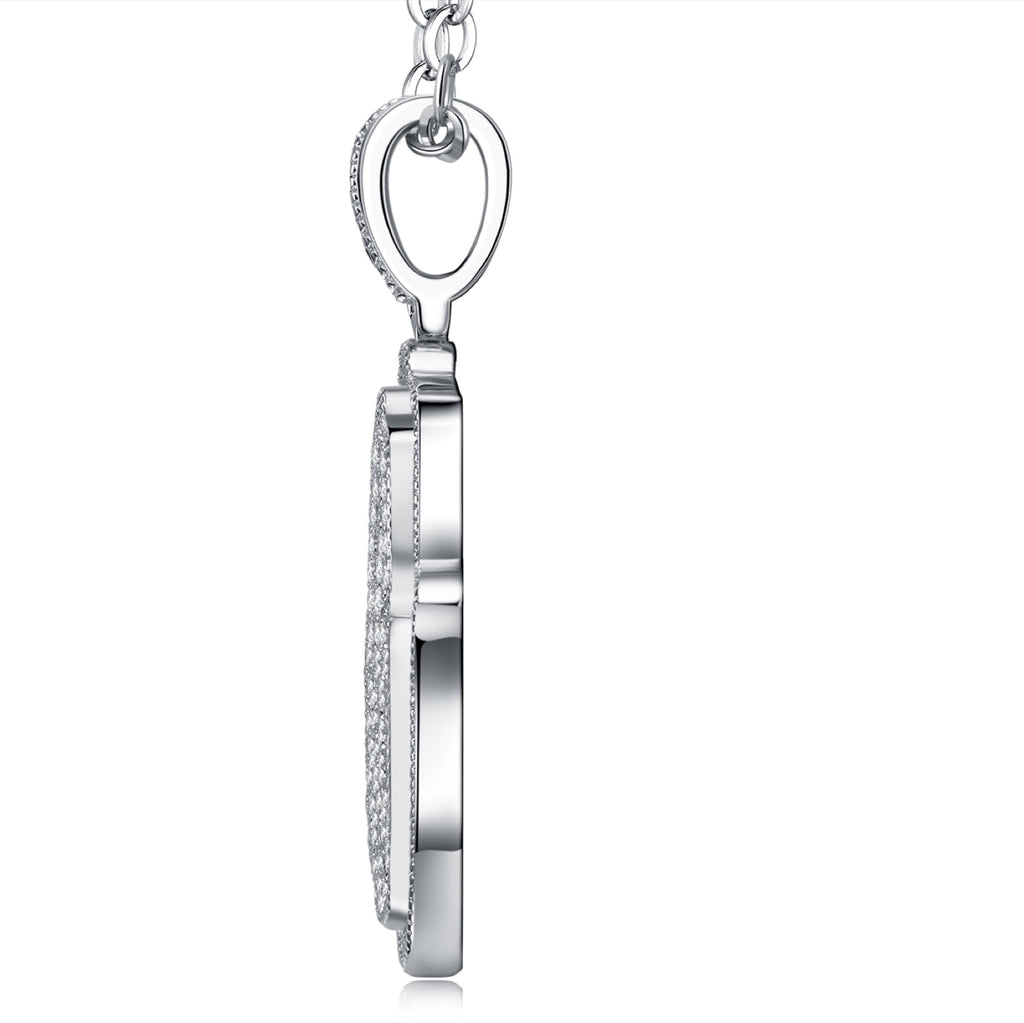 Amulet Moissanite Hamsa Pendant Necklace in Sterling Silver