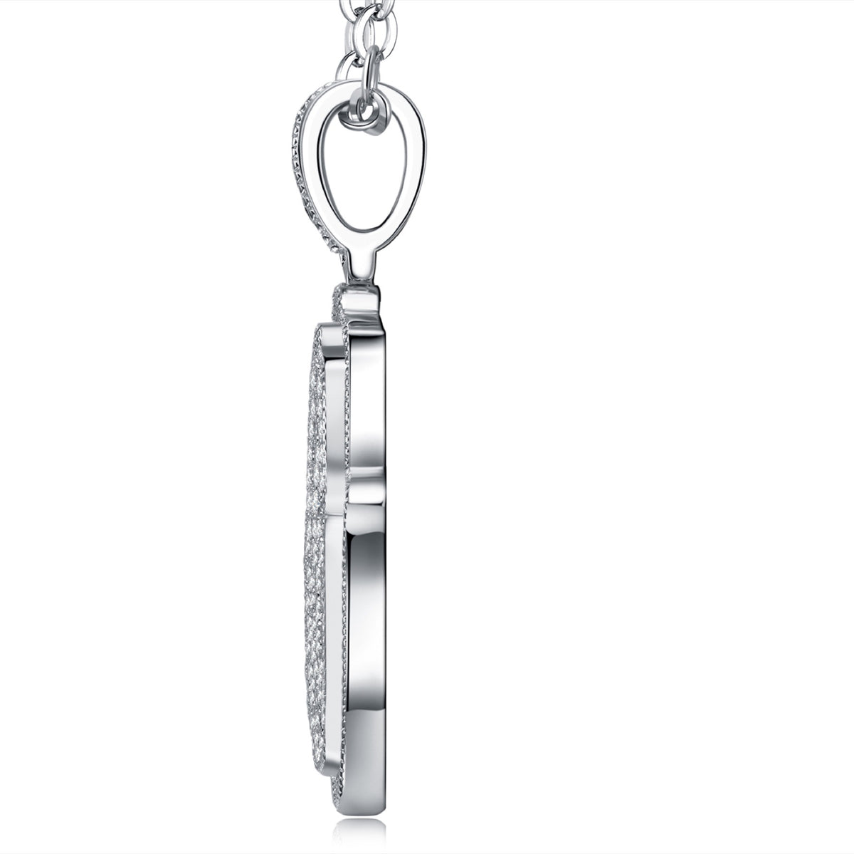 Amulet Moissanite Hamsa Pendant in Sterling Silver