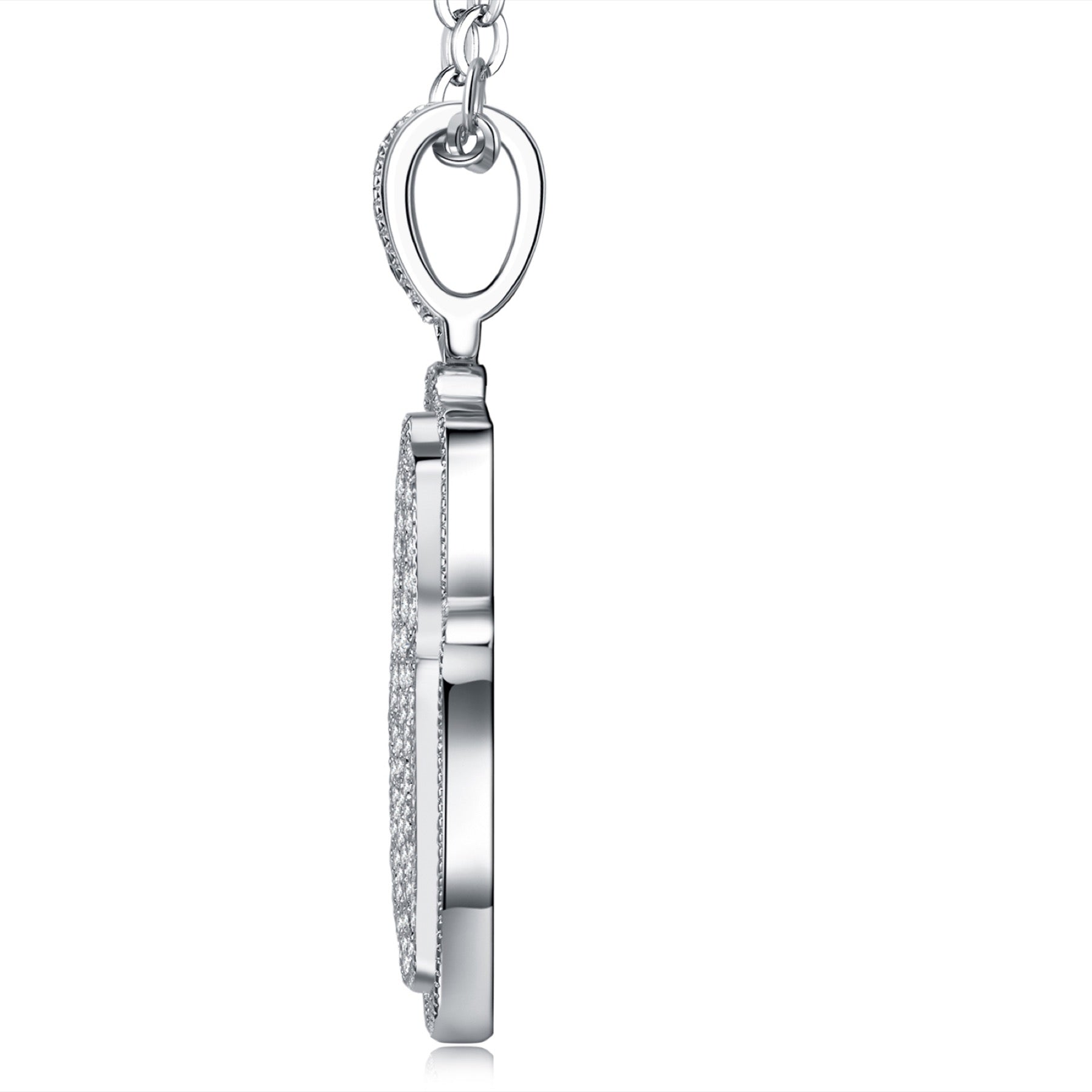 Amulet Moissanite Hamsa Pendant Necklace in Sterling Silver