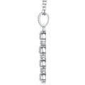 Dominion Moissanite Cross Necklace in Sterling Silver