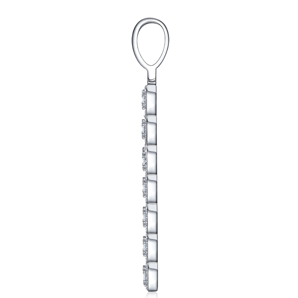 Ascension Moissanite Cross Necklace in Sterling Silver