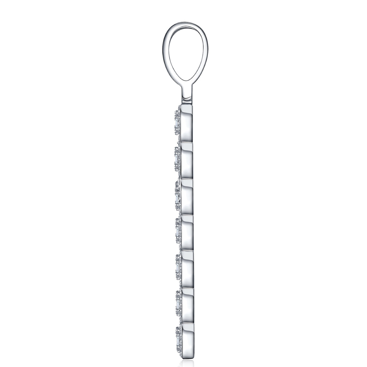 Ascension Moissanite Cross Pendant in Sterling Silver