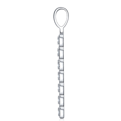 Ascension Moissanite Cross Necklace in Sterling Silver