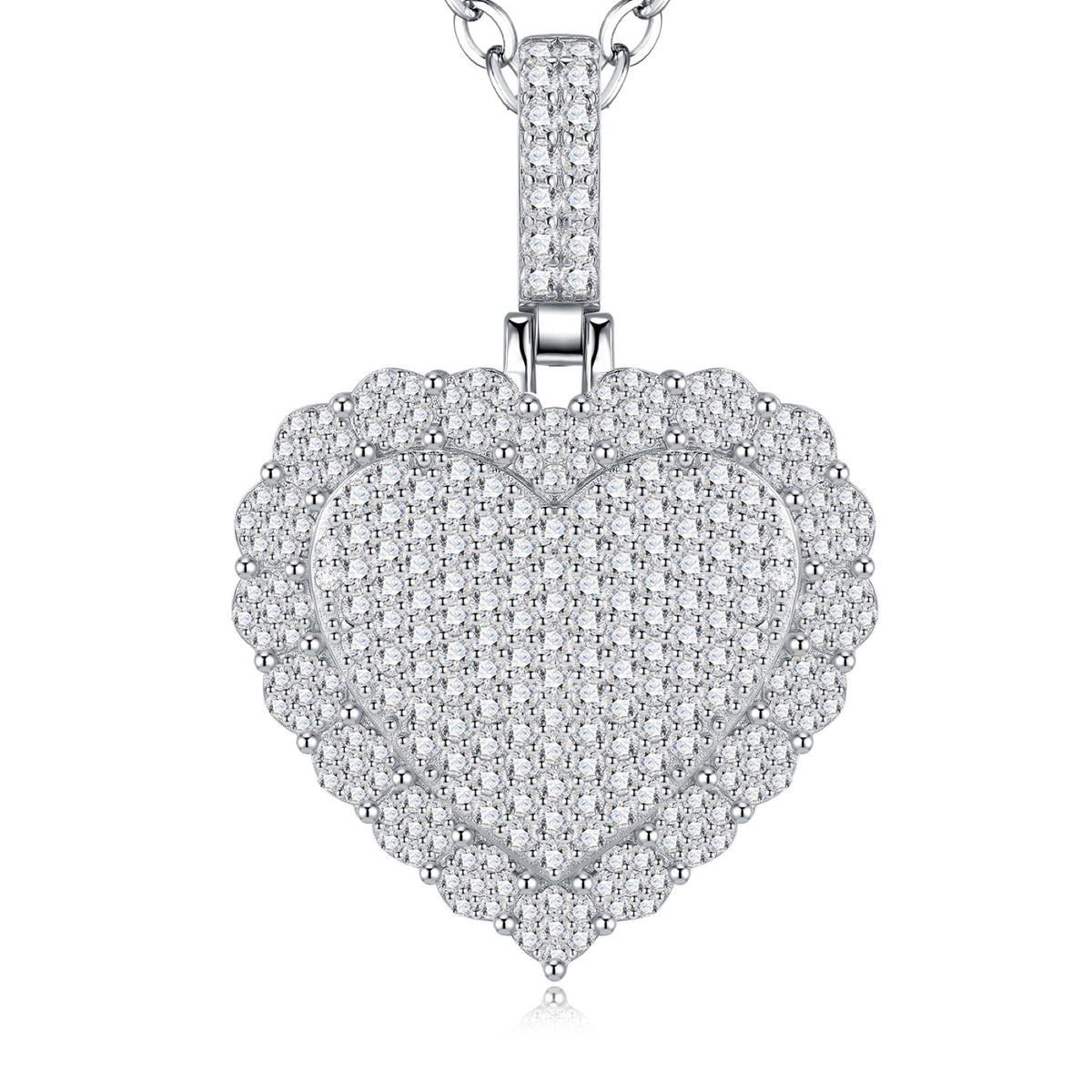 Adored Moissanite Heart Pendant in Sterling Silver