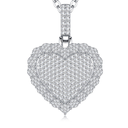 Adored Moissanite Heart Pendant Necklace in Sterling Silver