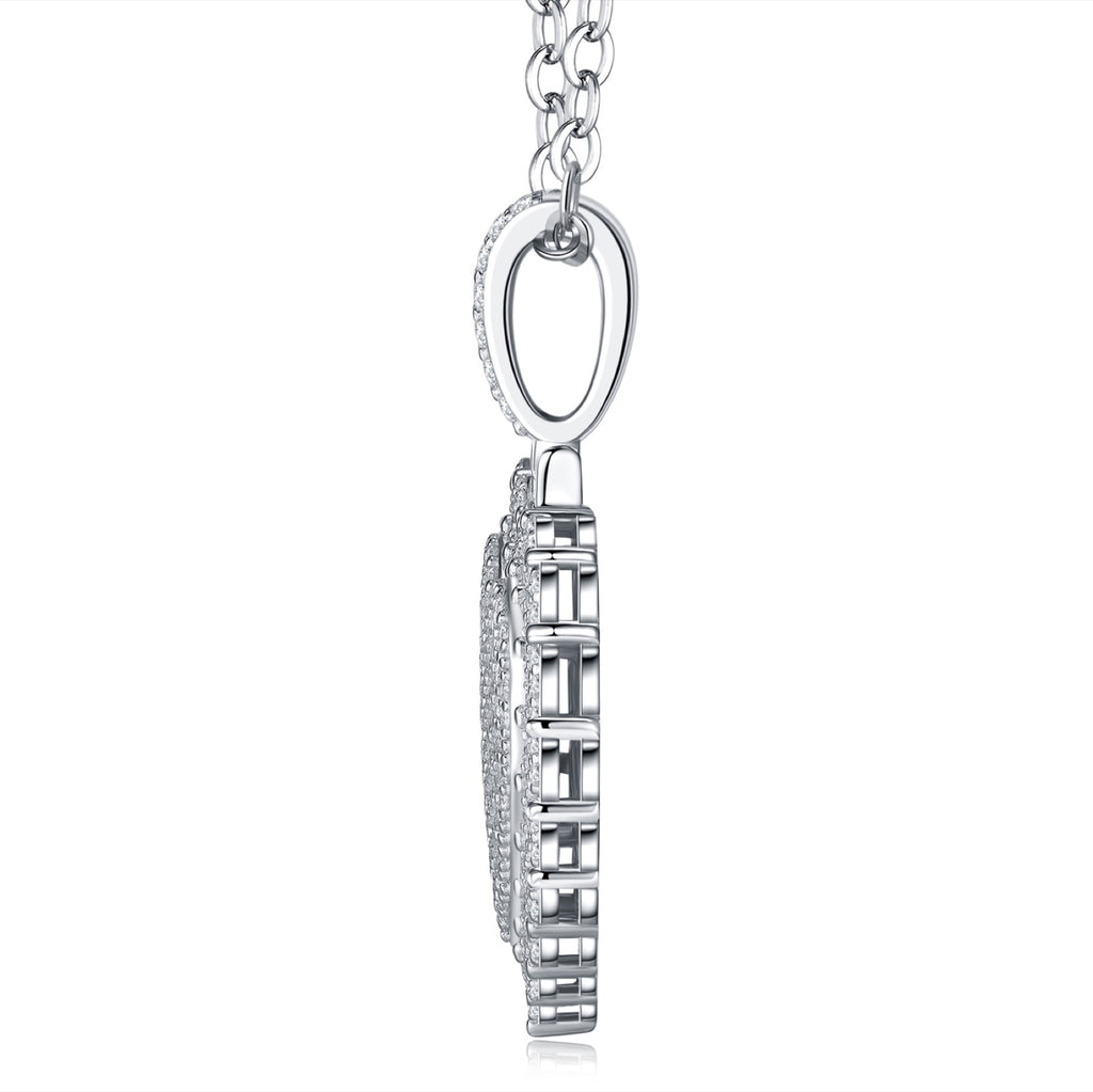 Adored Moissanite Heart Pendant Necklace in Sterling Silver