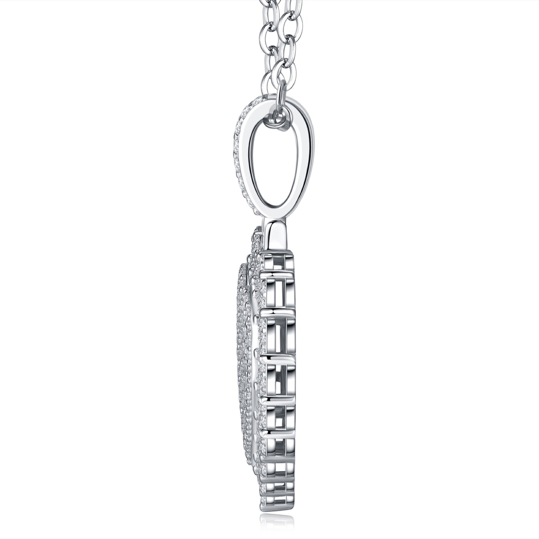 Adored Moissanite Heart Pendant Necklace in Sterling Silver