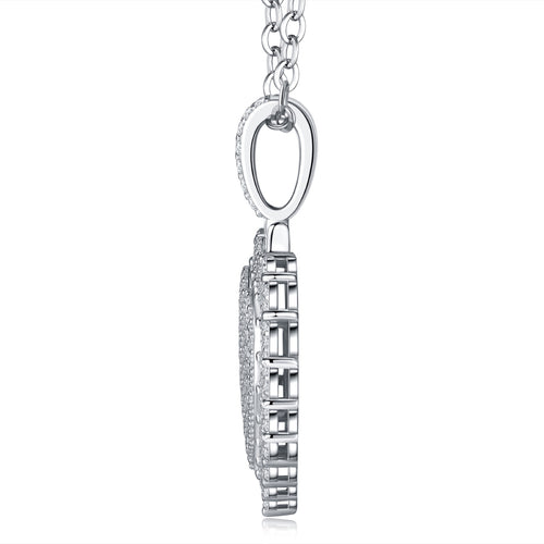 Adored Moissanite Heart Pendant Necklace in Sterling Silver