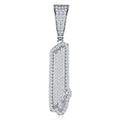 Initial I Moissanite Iced Bubble Pendant Necklace in Sterling Silver