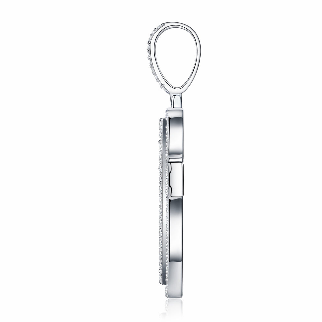 Emmanuel Moissanite Cross Necklace in Sterling Silver
