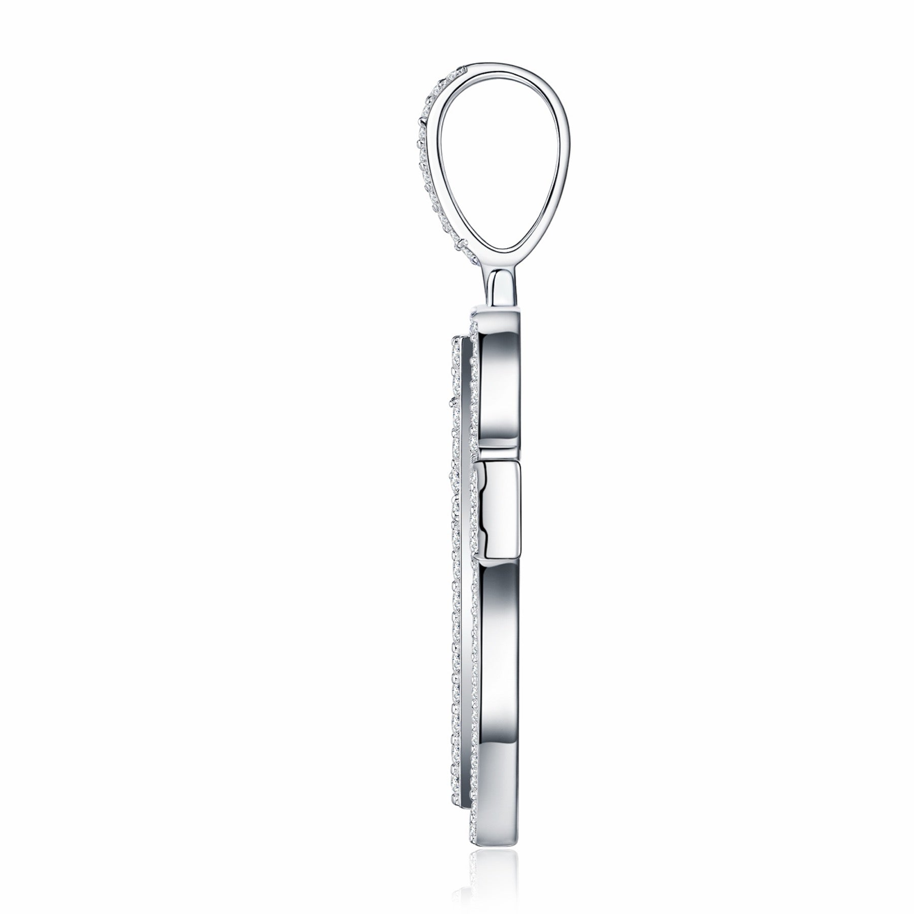 Emmanuel Moissanite Cross Necklace in Sterling Silver