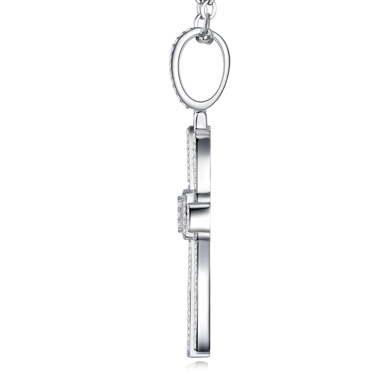 Covenant Moissanite Cross Pendant in Sterling Silver