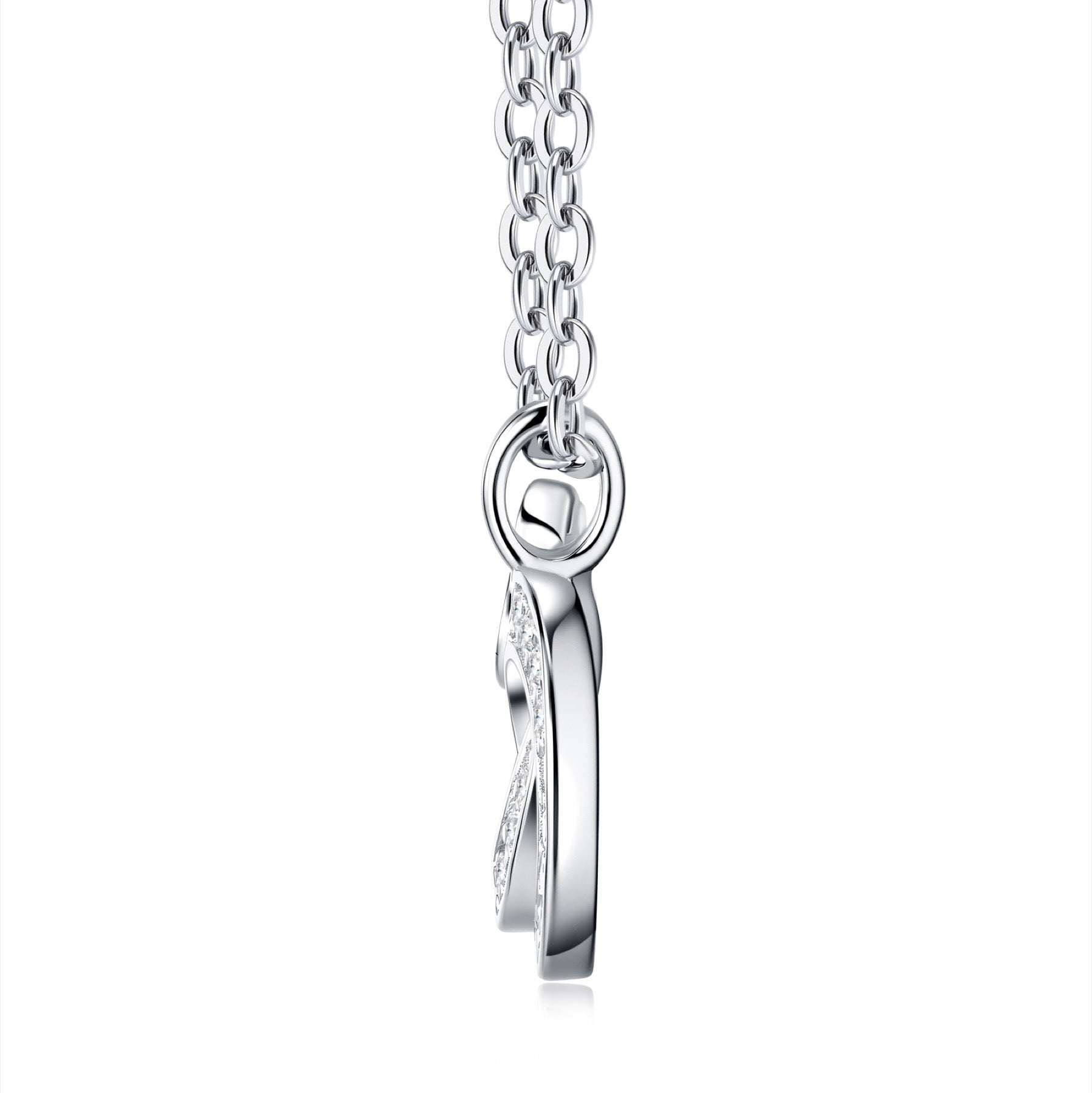 Clover Link Moissanite Clover Link Necklace in Sterling Silver