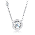 Solo Moissanite Bezel Solitaire Necklace in Sterling Silver