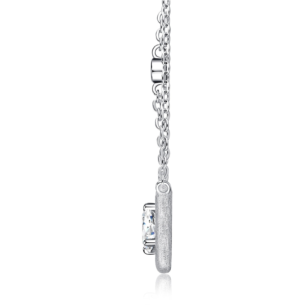 Solo Moissanite Bezel Solitaire Necklace in Sterling Silver