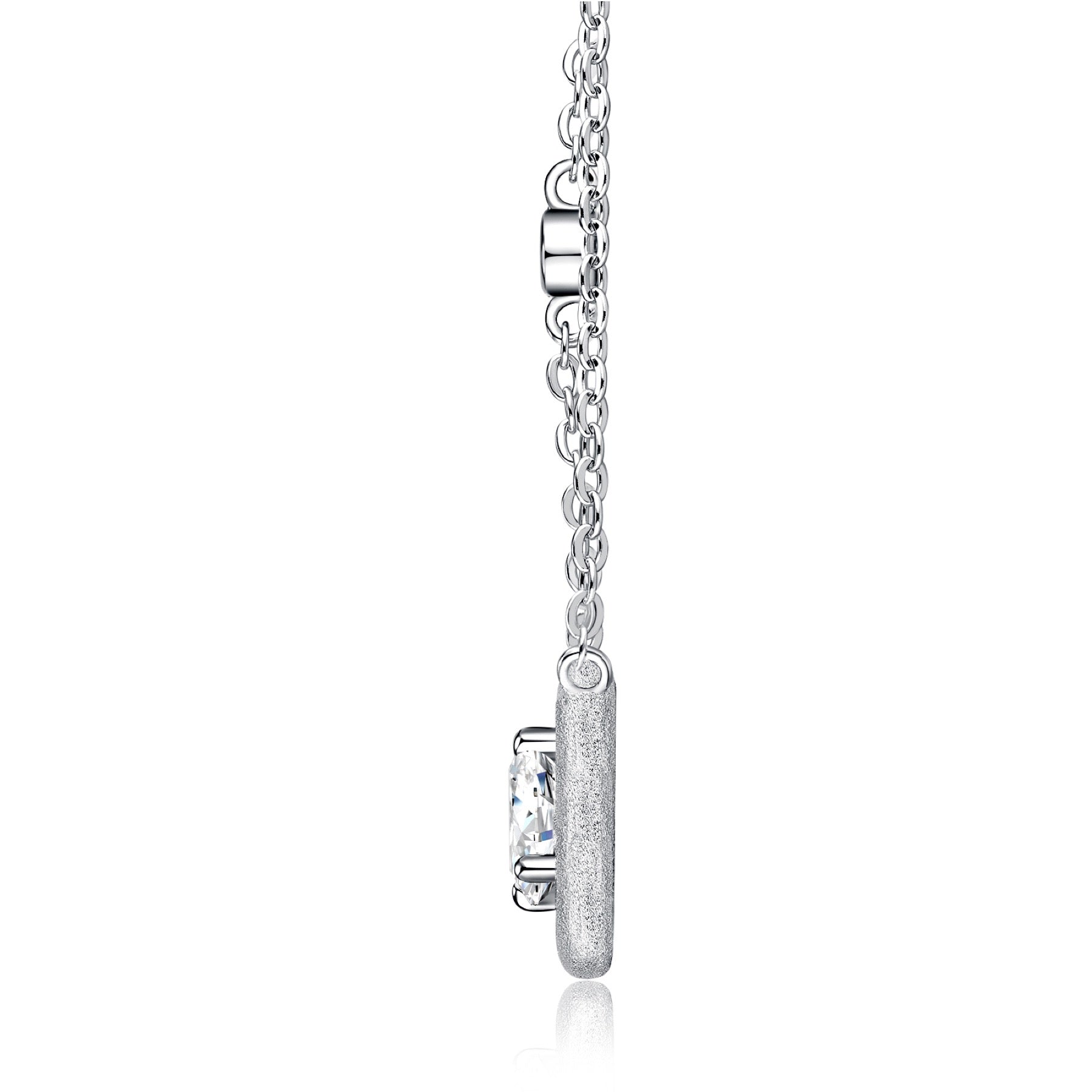 Solo Moissanite Bezel Solitaire Necklace in Sterling Silver