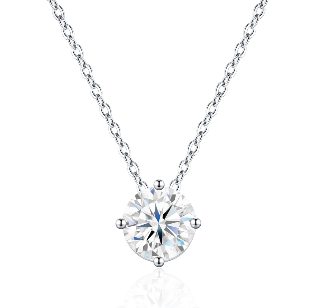 Simplicity 0.5 Carat Moissanite Solitaire Pendant Necklace in Sterling Silver