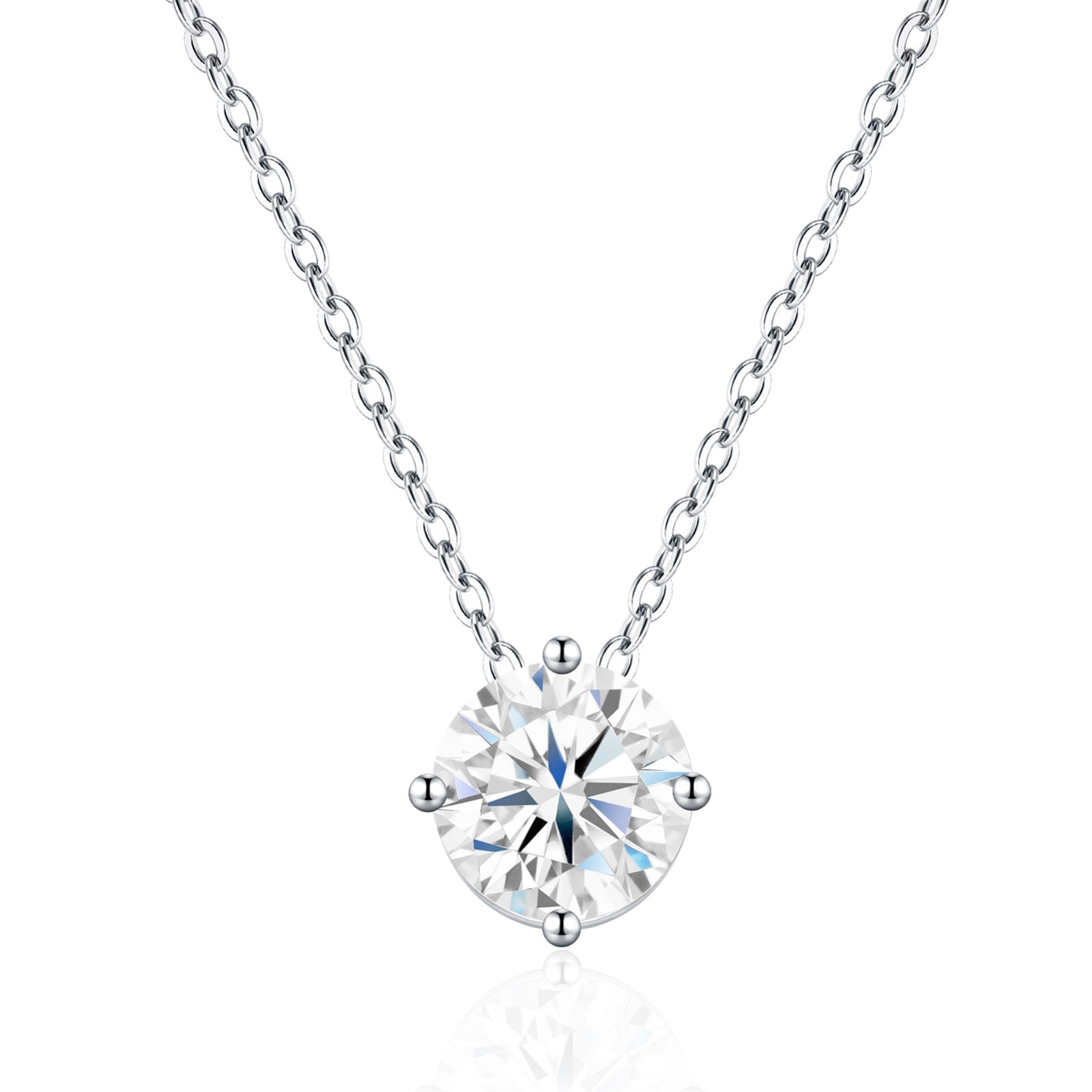 Simplicity 0.5 Carat Moissanite Solitaire Pendant Necklace in Sterling Silver