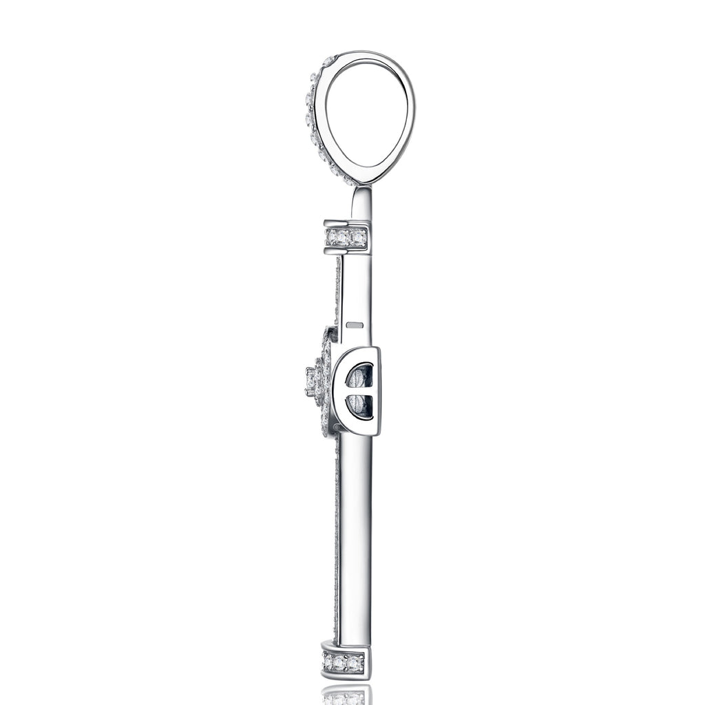 Icon Moissanite Cross Necklace in Sterling Silver