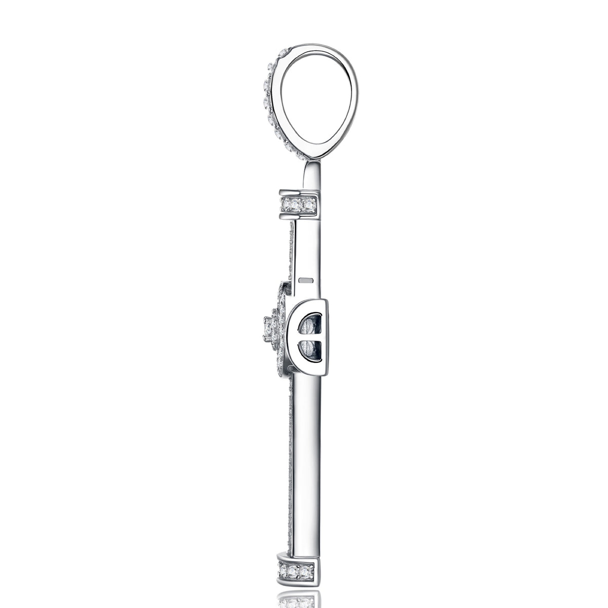 Icon Moissanite Cross Pendant in Sterling Silver