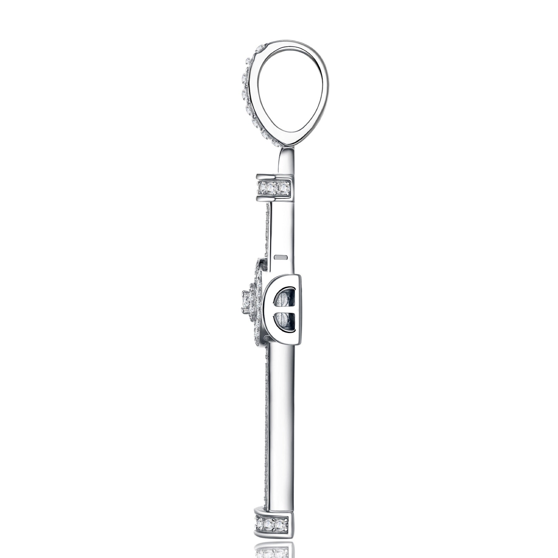 Icon Moissanite Cross Necklace in Sterling Silver