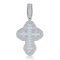 Templar Moissanite Cross Necklace in Sterling Silver