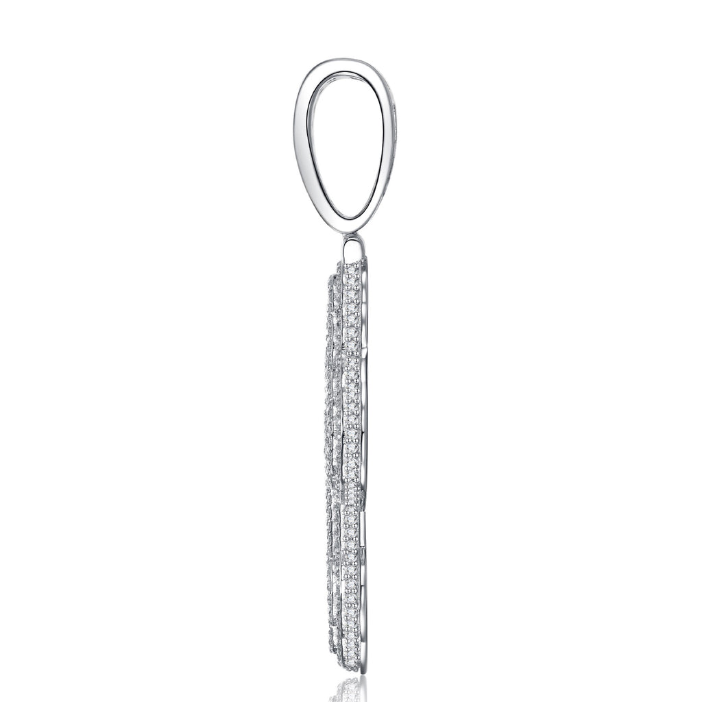 Templar Moissanite Cross Necklace in Sterling Silver