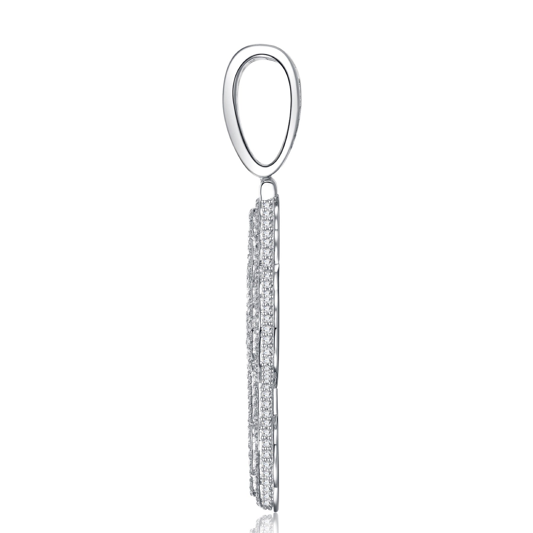 Templar Moissanite Cross Necklace in Sterling Silver