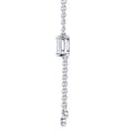 Column Moissanite Emerald-Cut Drop Necklace in Sterling Silver